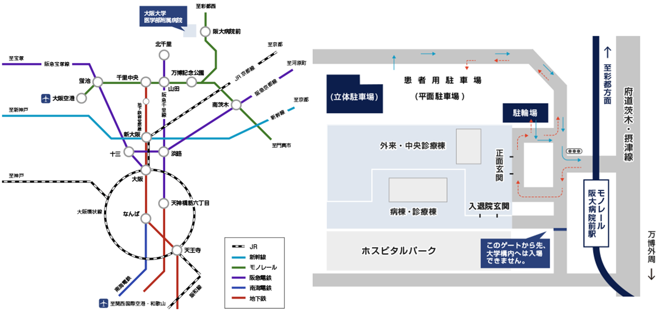 交通マップおよび駐車場案内図